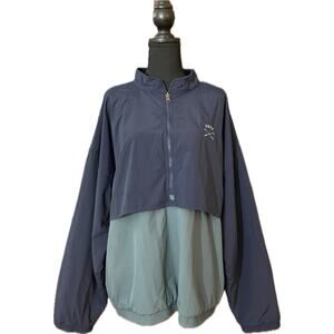 Gear For Sports XXL Blue And Green Fleece Lined Windbreaker Jacket Pullover Golf